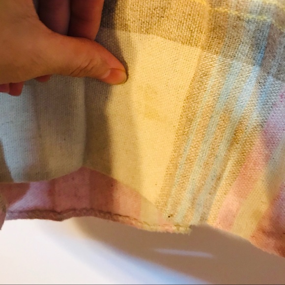 Vintage Pleated Pink Natural Long Wool Skirt - Picture 6 of 6